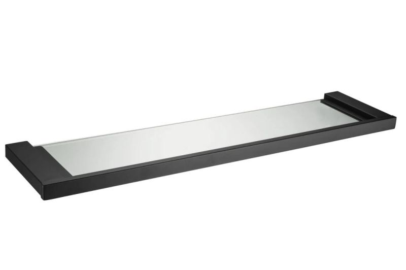Bathroom Accessories Wall Mounted Stainless Steel 304 Glass Shelf Matt Black