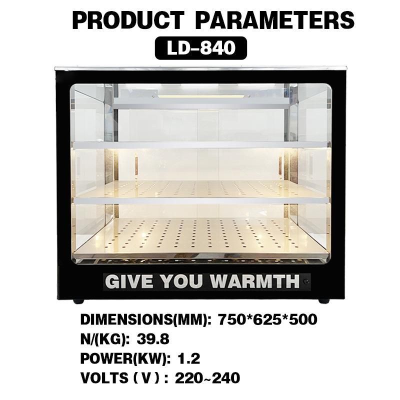 Commercial Electric Glass Food Warmer Display Showcase for Restaurant