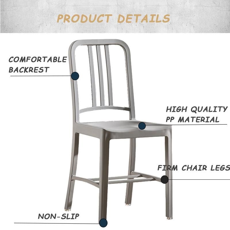 Outdoor Banquet Stool Furniture PP Plastic Chair Home Dining Furniture Restaurant Dining Chair for Living Room