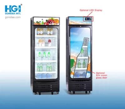 310L Single Glass Door Upright Display Refrigerated Showcase Hsc-310