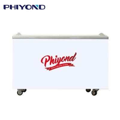 Phiyond SD-H550 511L Tempered Sliding Glass Door Ice Cream Display Showcase Supermarket Freezers