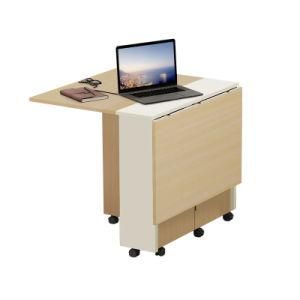 Modern Style Foldable School Conference Table Folding Flip Top Desk with Wheels