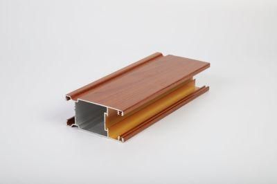 Powder Coating Wooden Grain Aluminum Extrusion Profile for Building, Windows and Doors