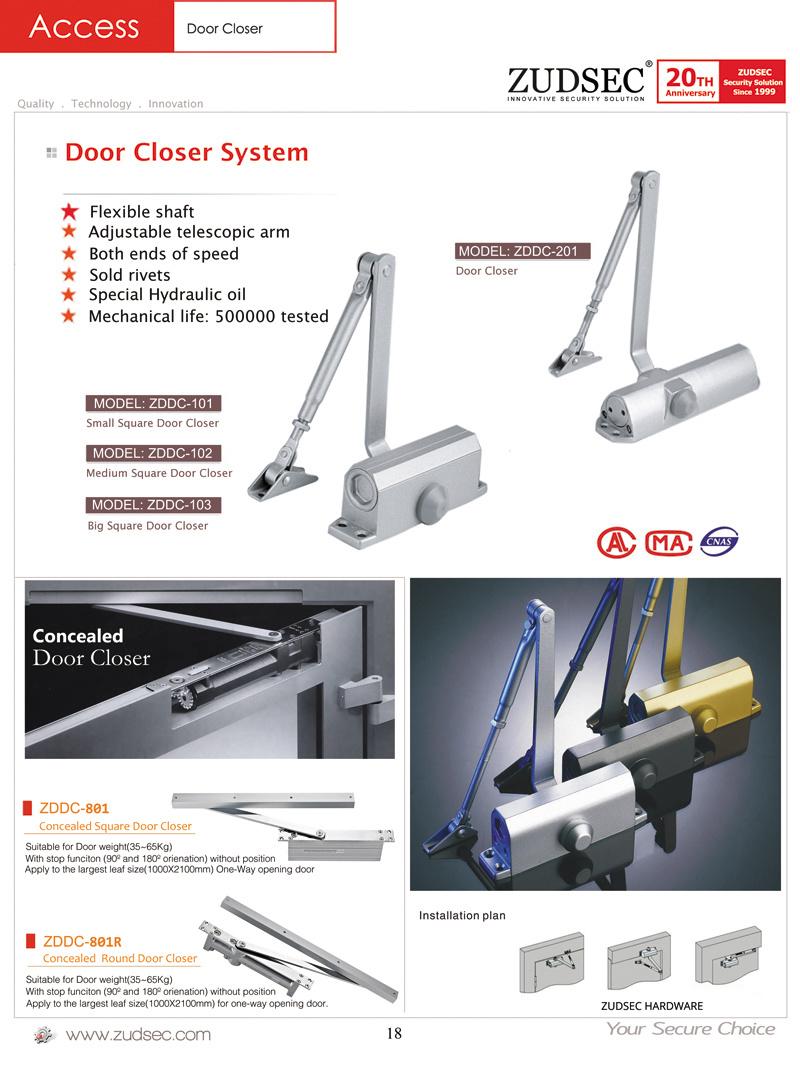 Hydraulic Aluminum Alloy Concealed Two Speed Installation Sliding Door Closer