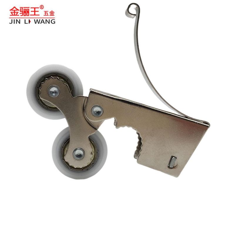 Zinc Nickel Plated Iron Nylon Pulley Glass Wardrobe Sliding Door Double Roller Wheels Slide Door Hardware