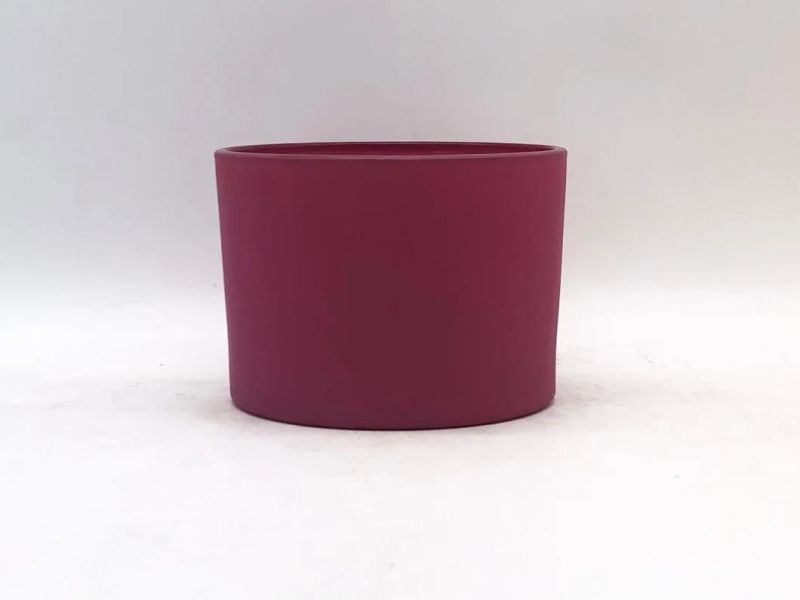 Glass Candle Holder with Customized Frosted Color and Decal
