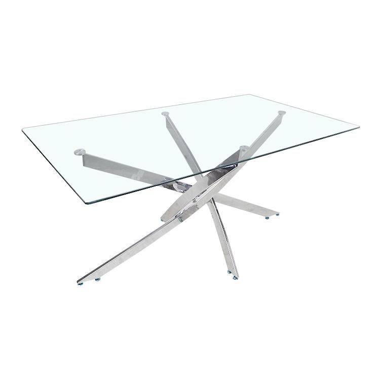 Clear Transparent Tempered Dining Furniture Glass Table