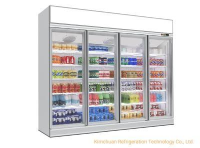 Chiller Display Super Market Showcase Four Doors Fridge Refrigeration Equipment