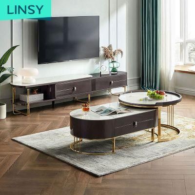Linsy Metal Glass Table Cabinets Living Room TV Stand Ls368L1