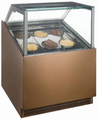 6 Plates Desktop Air Cooling Freezing Ice Cream Counter Popsicle Display Dipping Cabinet