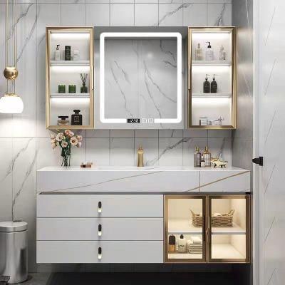 Wall Glass Door Modern Storage Plywood Melamine Bathroom Cabinet