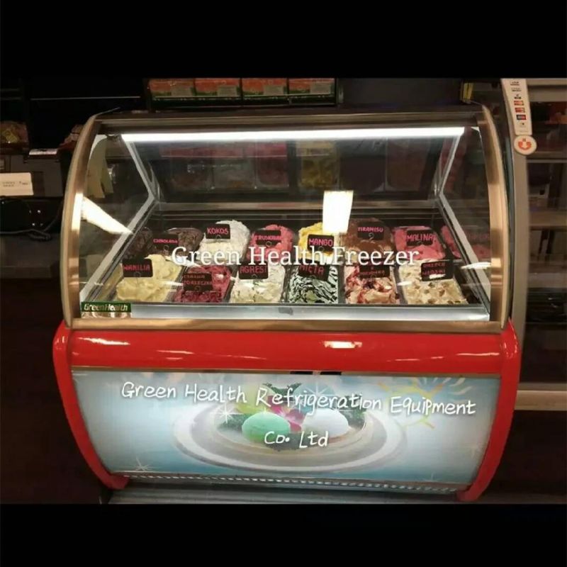 Commercial Refrigeration Equipment Gelato Ice Cream Display Cabinet