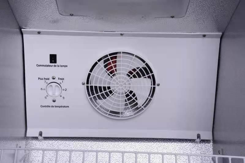 ODM/OEM Direct Cooling Assisted on Manual Thermostat 610L Low-E Tempered Video Animation Double Door Glass Door Cooler Showcase with Fan R134A CFC Free Sticker