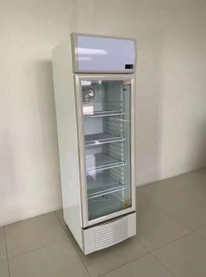 420L-Fan Cooling Supermarket Vertical Glass Door Multideck Refrigerated Chiller Showcase