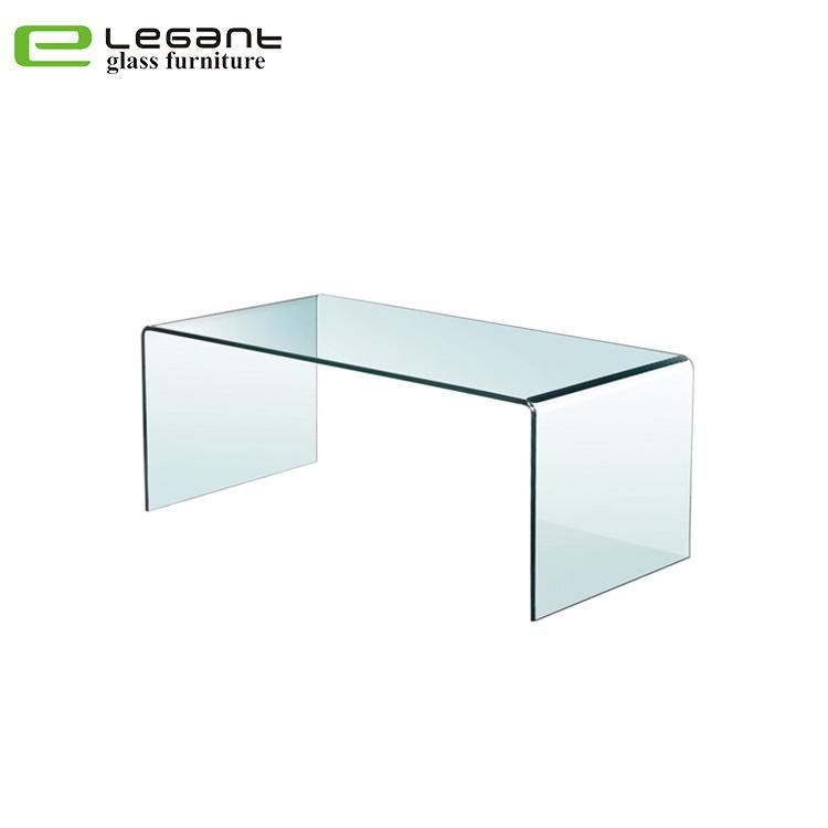 Bent Glass Coffee Table in Clear Color