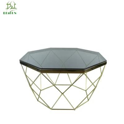 12mm Art Shape Design Safety Modern Tempered Glass Top Coffee Table