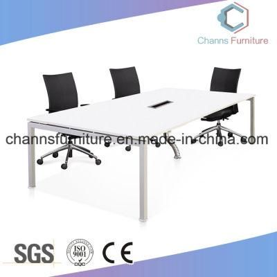 White Color Modern Metal Frame Wood Table Office Furniture Meeting Desk