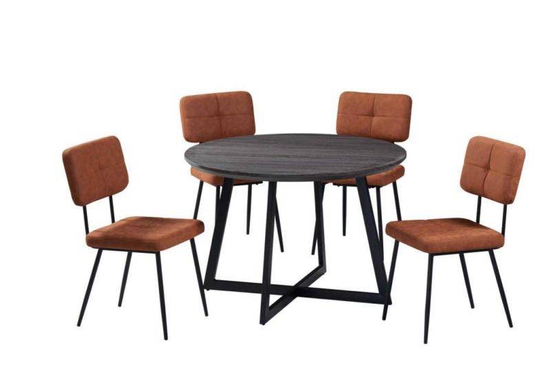 Home Hotel Restaurant Furniture Round MDF Top Metal Steel Dining Table Coffee Table