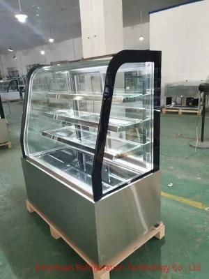 Curved Cake Cabinet Chiller Display Showcase Commercial Refrigeration Equipment for Cake Chains