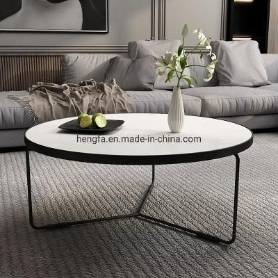 Modern Patio Furniture Living Room Tempered Glass/Marble Round Coffee Table
