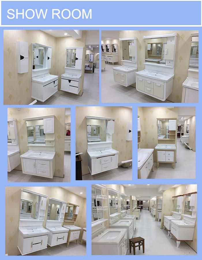 PVC Cabinets for Home Decoration with Glass Mirror, Counter