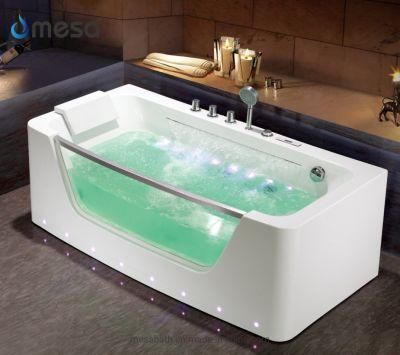 High Quality Whirlpool Bathtub with Jacuzzi and Tempered Glass