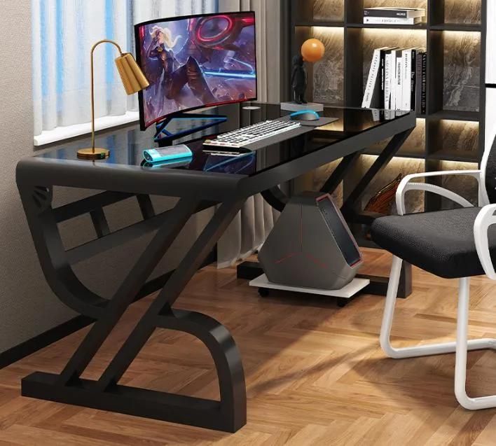 Computer Desk Desktop Simple Desk Simple Modern Tempered Glass Home Student Study Desk Bedroom Table