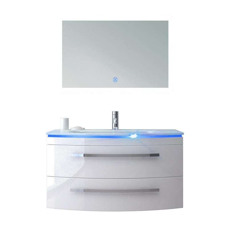 Fast Delivery Mirror Cabinet Bathroom Housen PVC Glass Basin Moden Bathroom Furniture