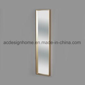 Popular Hot Selling Modern Simple Slim Full Length Hanging Vertical Rectangular Gold Frame Wall Mirror