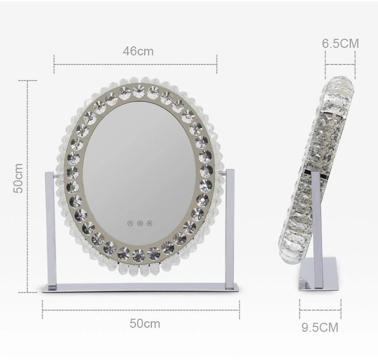 Hairdressing Furniture Diamond Styling Crystal Makeup LED Home Decoration Mirror