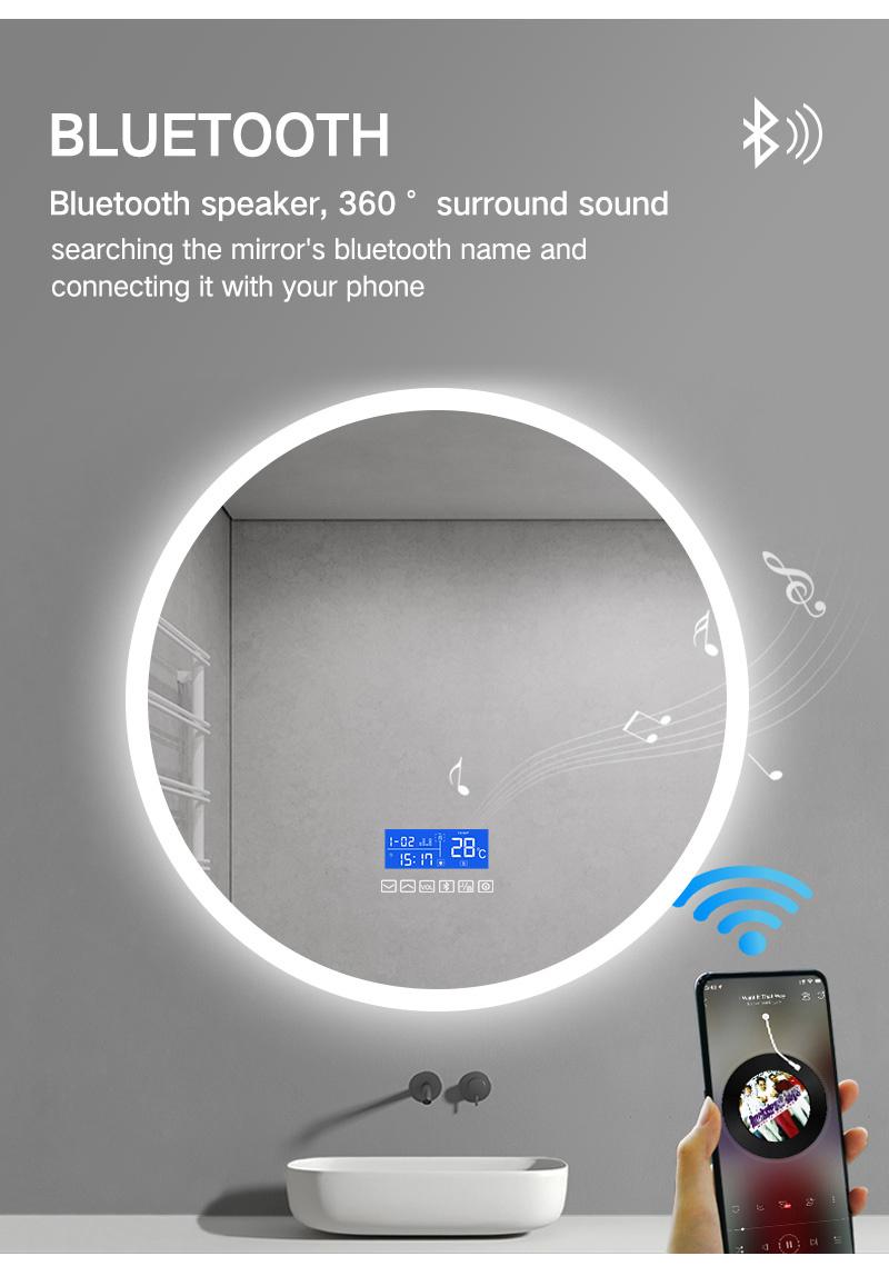 Round Frame LED Lighted Bathroom Wall Mount Mirror Ningbo Factory