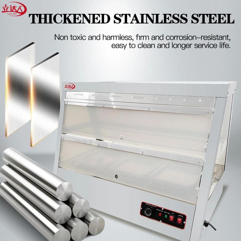 Kitchen Appliance Display Food Warmer Insulating Glass Straight Glass Multi Doors Display Counter Pie Warming Showcase Restaurant Equipment