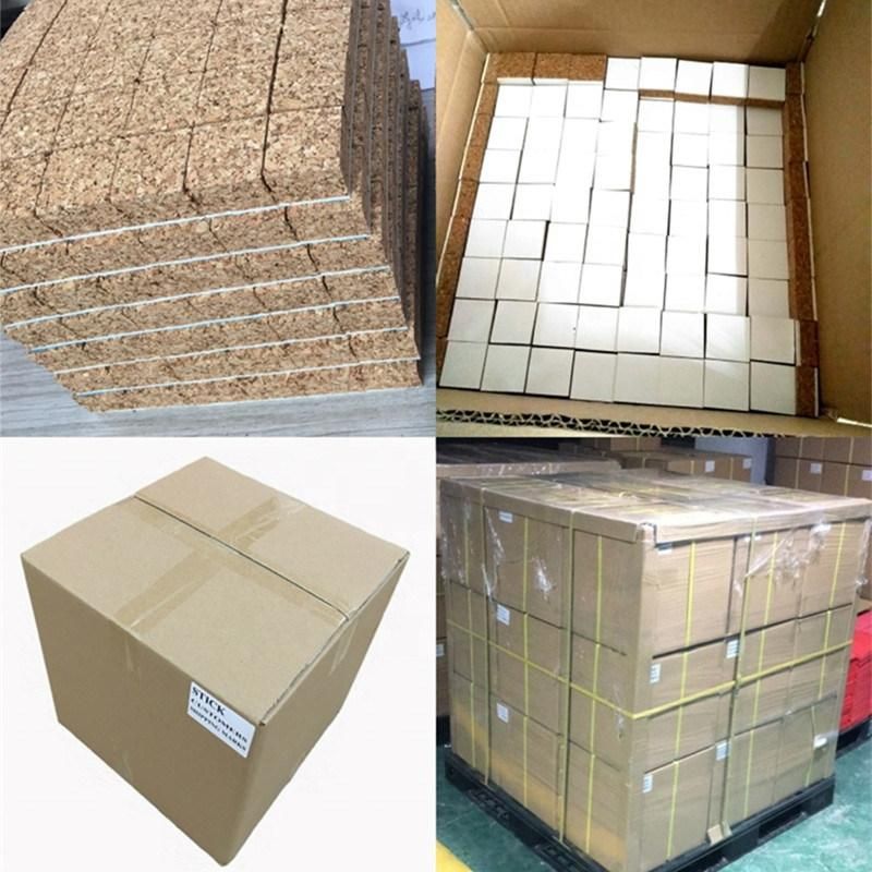 35*35*14+2mm Self-Adhesive Square Cork Pad with Cling Foam for Glass Protecting