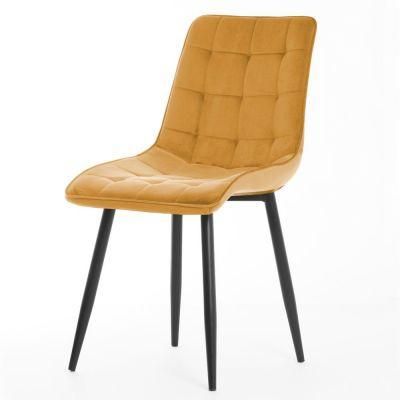 Modern Restaurant Furniture Comfortable Fabric Coffee Chair Black Spray Metal Leg Restaurant Chair