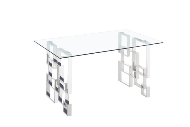 Popular Glass Table Wholesale Glass Furniture Morden Designs 6 Chairs Dining Table