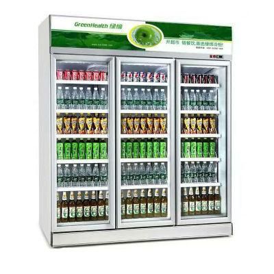 Air Cooling Glass Door Cabinet Beverage Cooler Supermarket Equipment