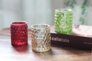 Colourfull Glass Jar Candle Holder for Home Decoration
