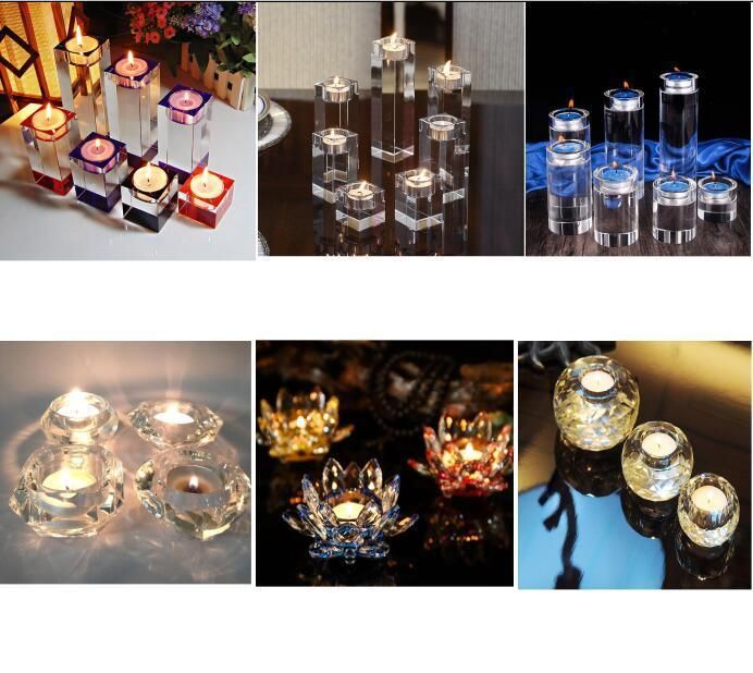 Wedding Dining Room Decoration Crystal Glass Candlelight Holder Candle Stand