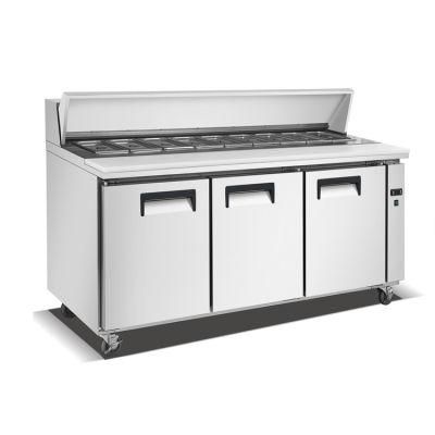 Work Table Pizza Freezer Bench Storage Cabinet Kitchen Restaurant Use