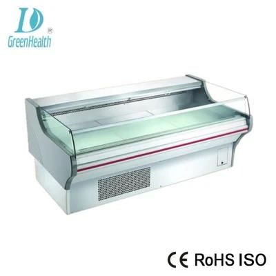 Commercial Open Type Meat Fish Display Cooler with Stainless Steel Cabinet