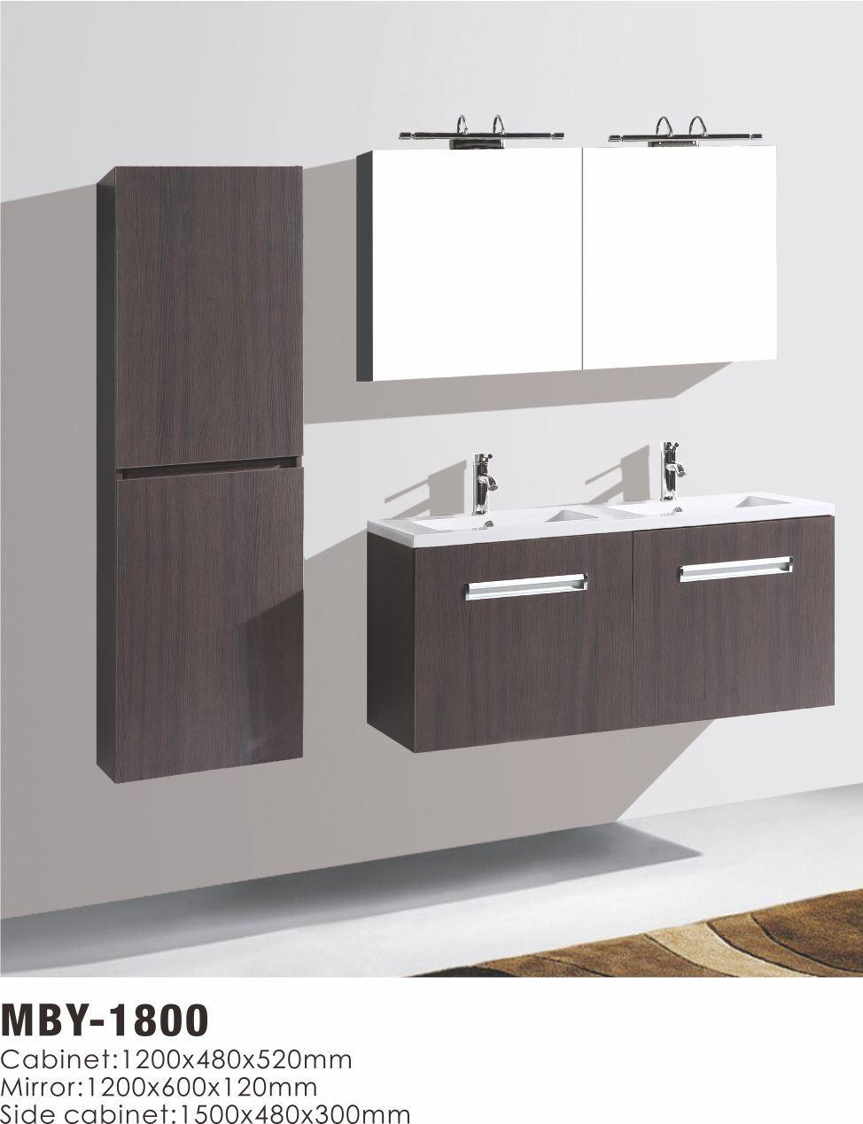 Wall Melamine Bathroom Cabinet with LED Mirror