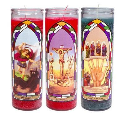 Church Religion Cylinder Glass Candle Holder with Painting