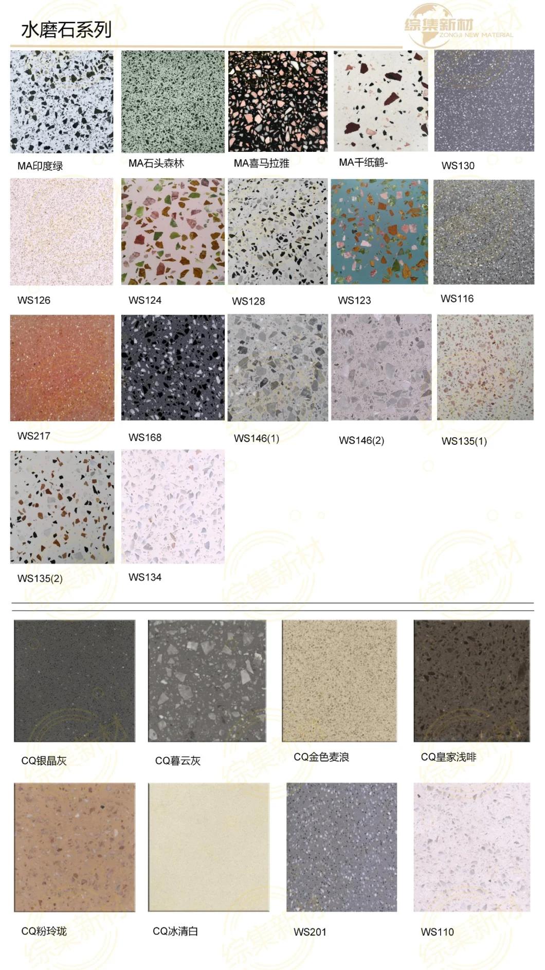 Factory Customized Black Color Grey Color Artificail Stone Terrazzo Floor Tiles