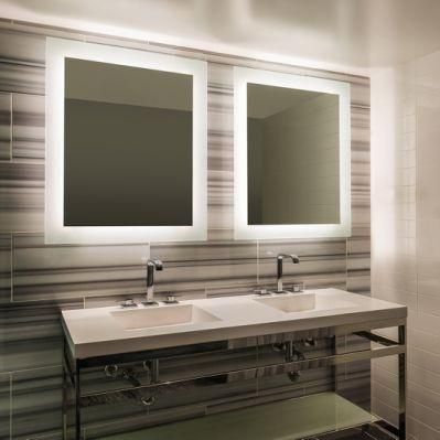 Jinghu China Factory Concise Style Vertical Horizontal Espelho LED Backlit Bathroom Makeup Mirror Smart Furniture Lighted Mirror