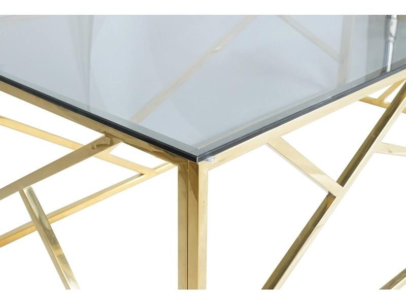 Custom Contemporary Ss Furniture Tempered Glass Top Modern Coffee Table