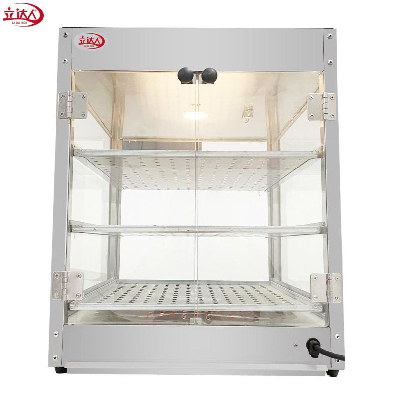 Restaurant Equipment Commercial Kfc Food Display Warmer / Warming Showcase / Fried Chicken Warmer Glass Display Kitchen Cabinets