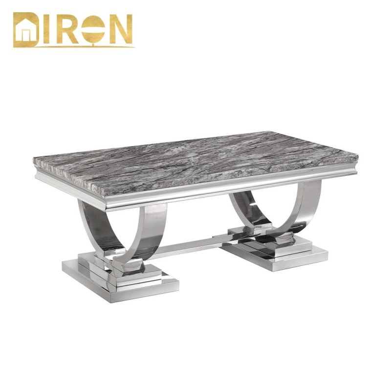 Modern Stainless Steel Diron Carton Box Glass Coffee Dining Table
