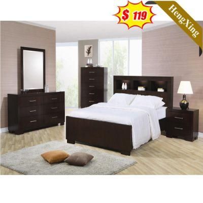 Minimalist Style Hotel Customized Melamine Laminated Bedroom Furniture Bed Set