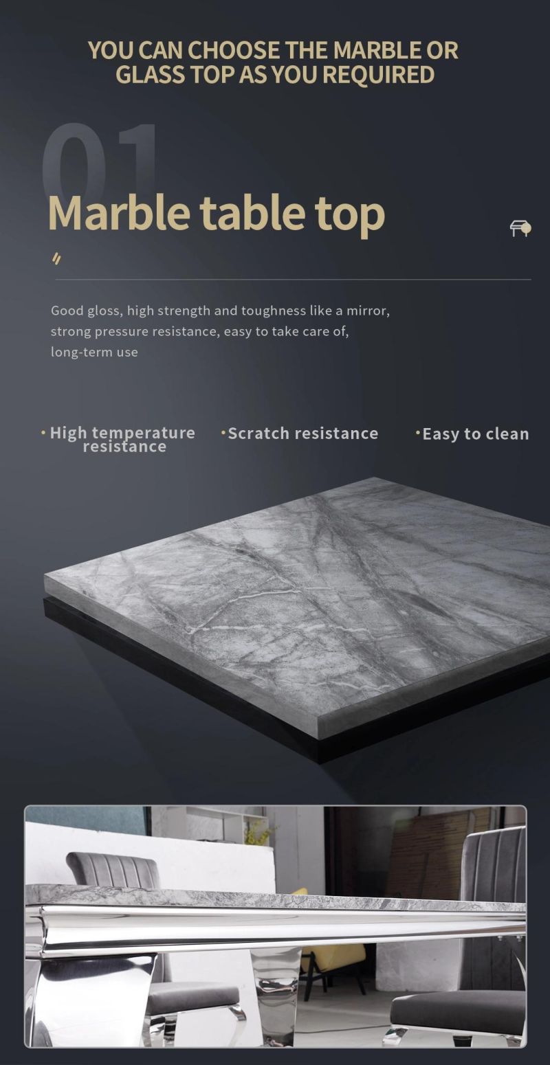 Glass/Marble New Diron Carton Box Customized Home Furniture Set Table