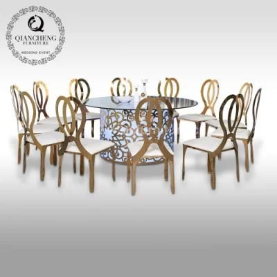 Wedding Gold Stainless Steel Table Royal Design Dining Table Sets